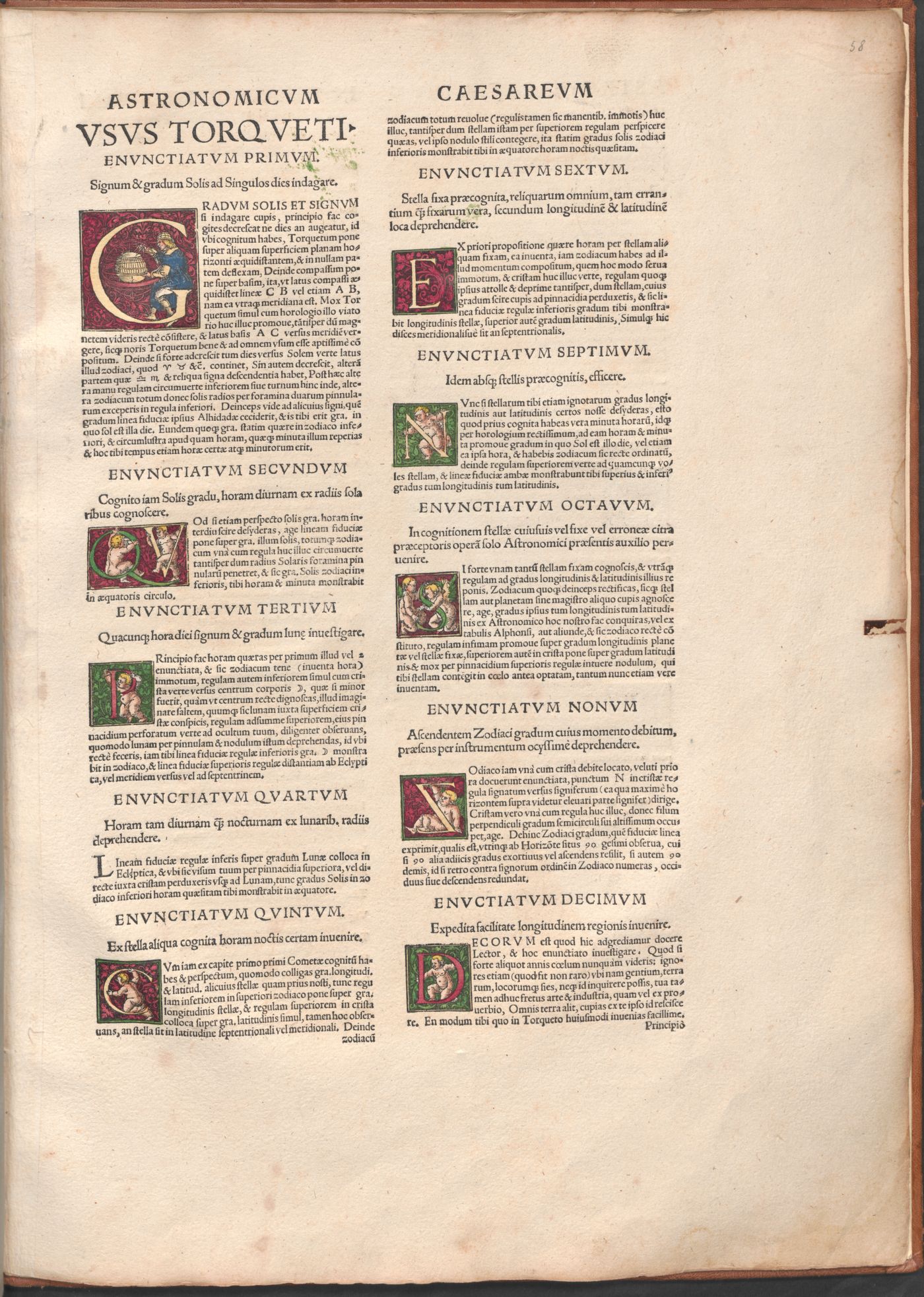 Page with historiated initials