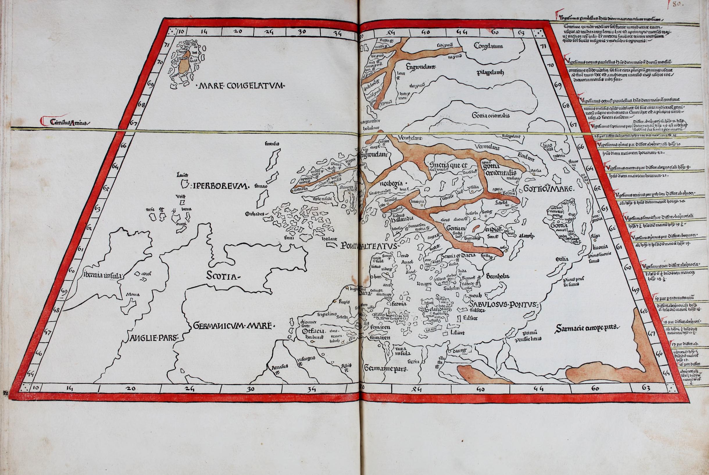 Ptolemaic map of Scandinavia and Sarmatia