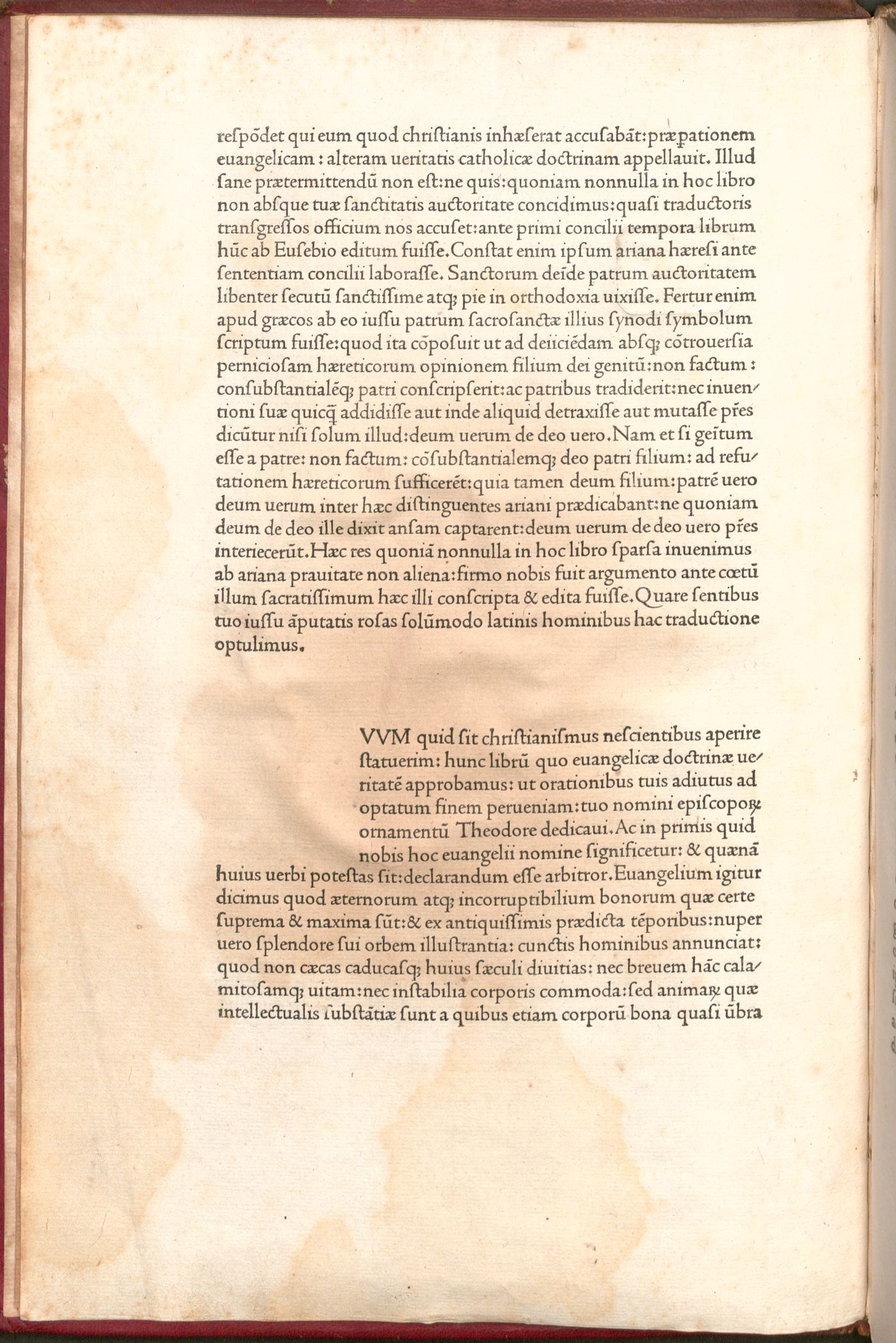 Rubricated incipit on the verso of the first leaf