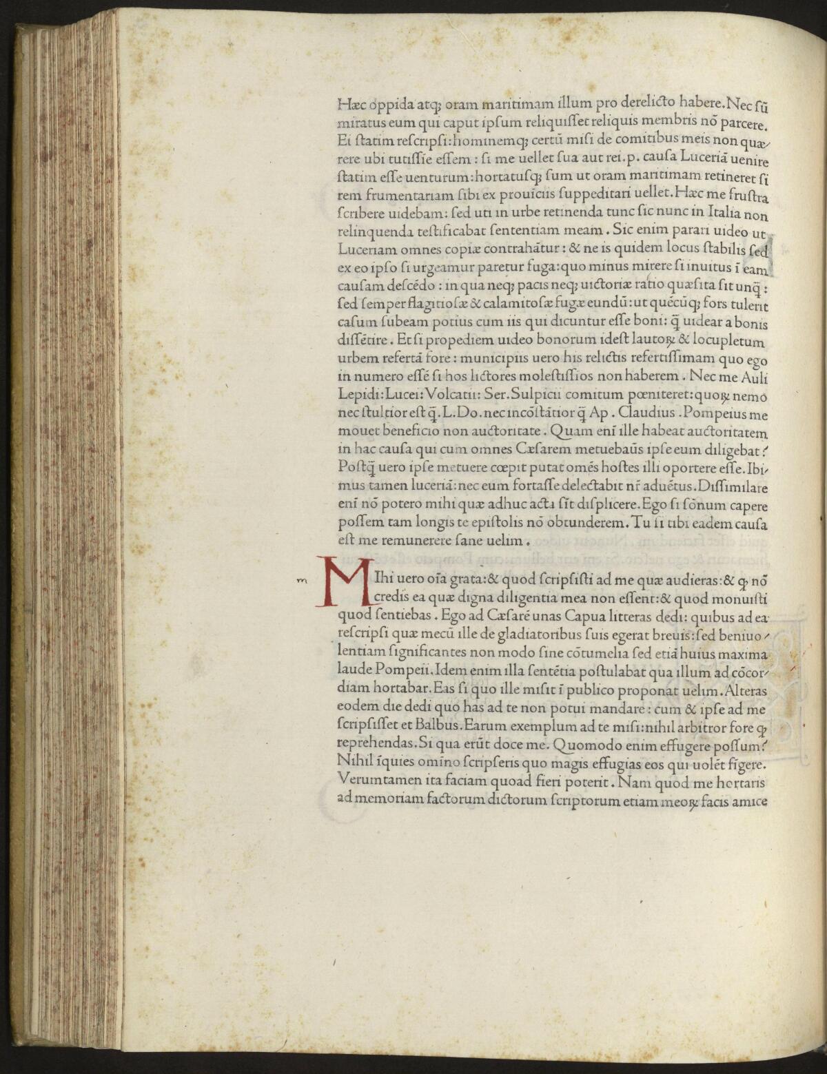 Letter opening with rubricated Lombard initial