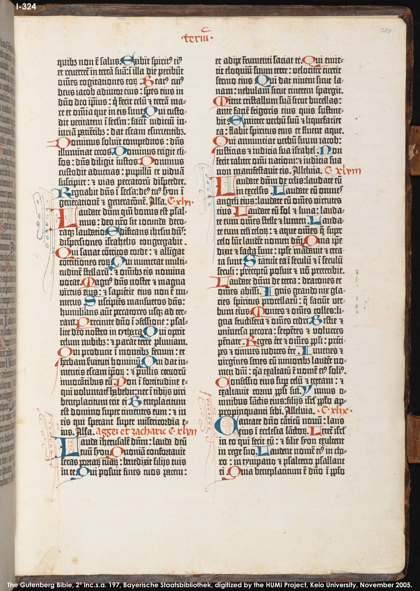 Psalter page with rubricated initials