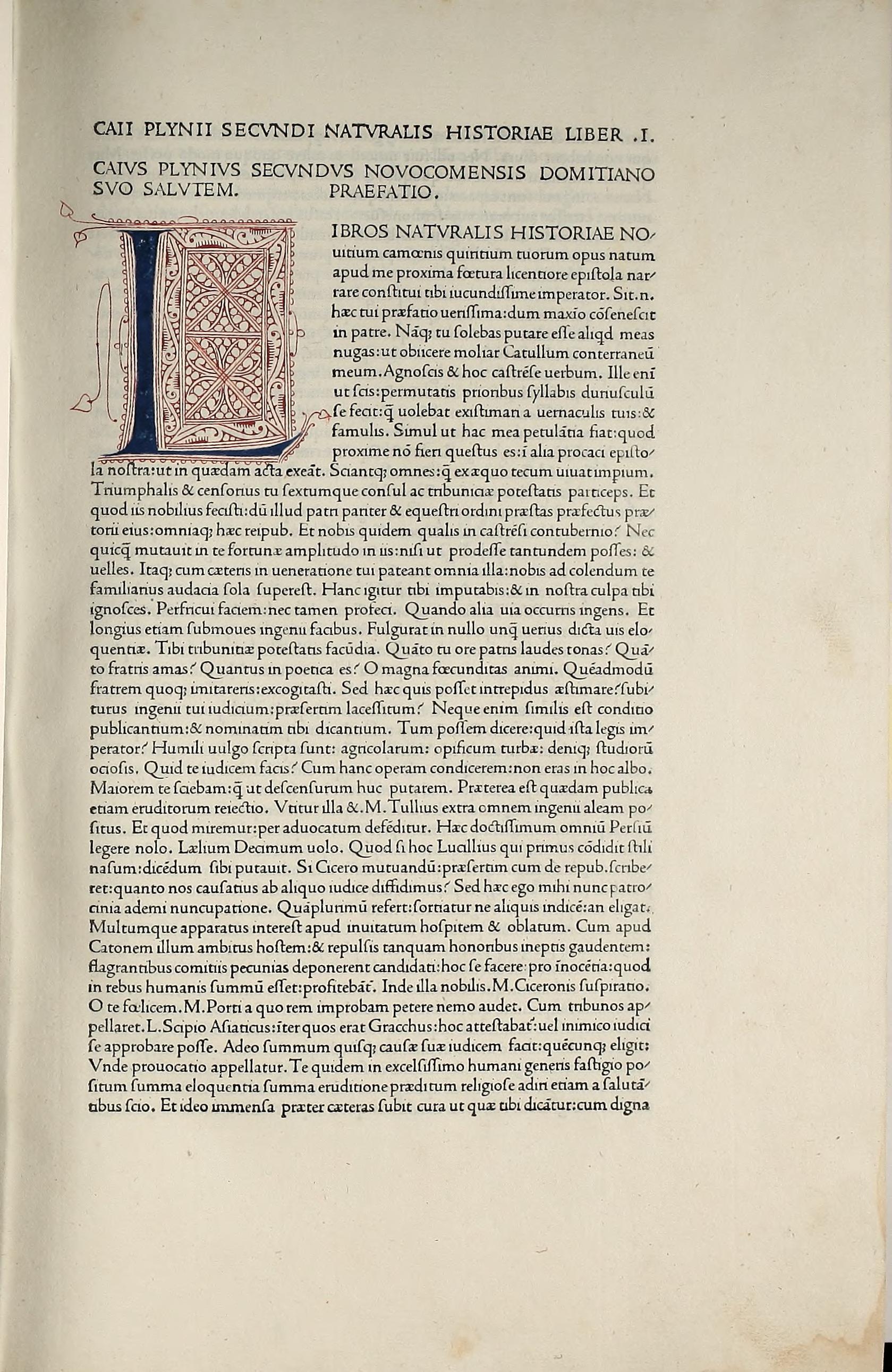 Illuminated opening of Book I with white-vine initial