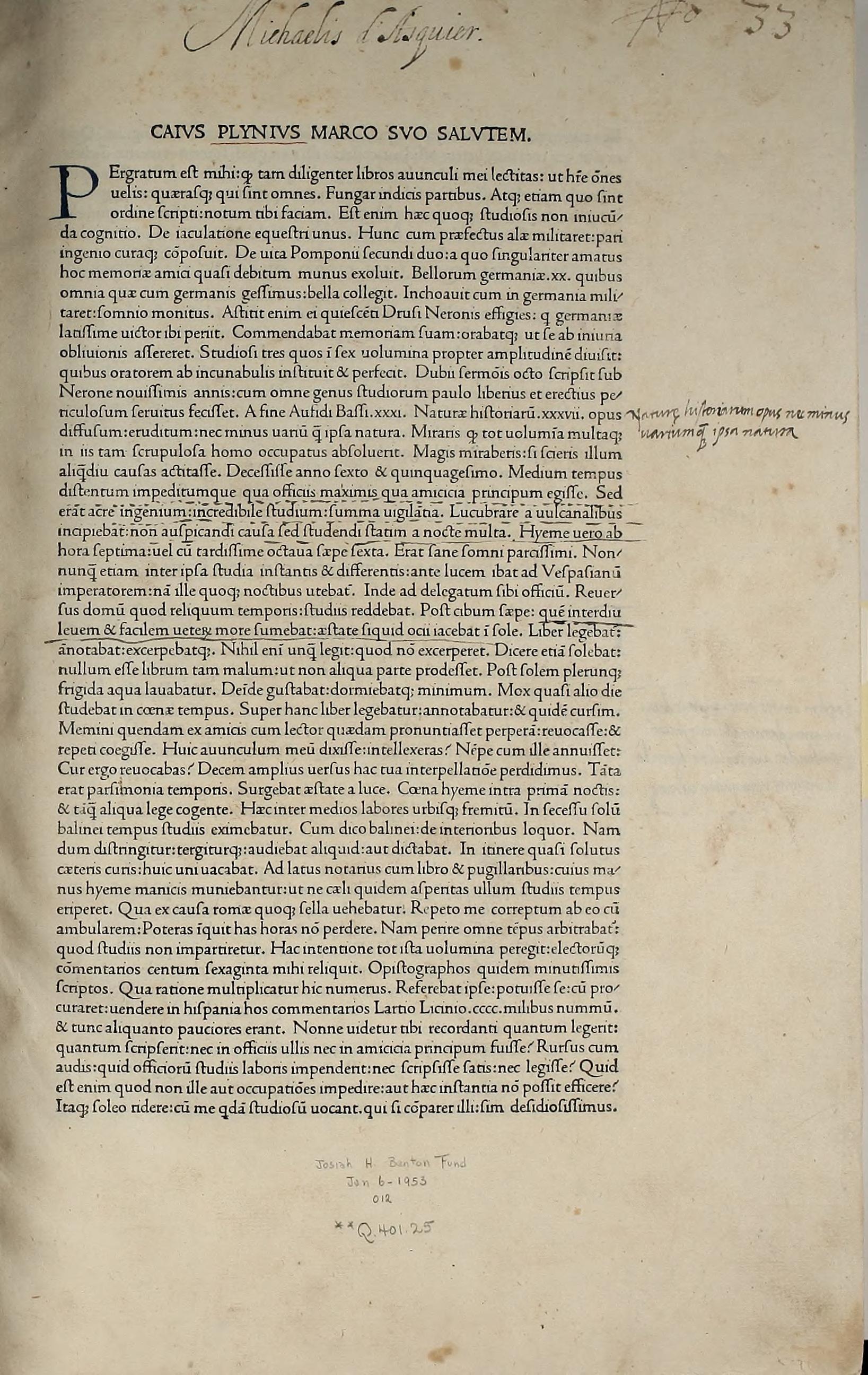 Dedicatory preface with d'Asquier ownership inscription