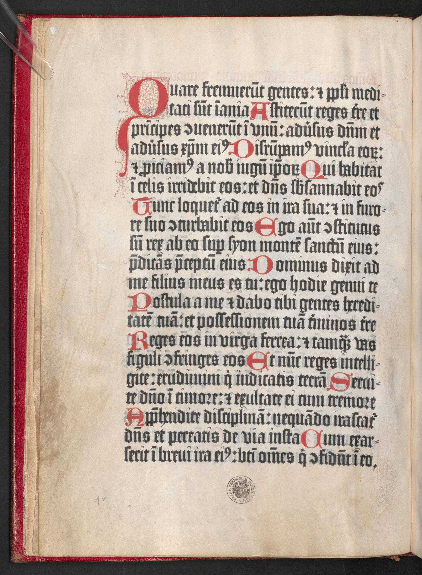 Psalm 2 with red lombard initials
